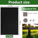 12 PCS Fence Post Protector Guard Black Wood Fence Post Rot Protection Sleeve 16.9 X 11.8 Inch Self-Adhesive Wooden Posts Shield Wraps Fits 3" x 3" to 4" x 4" Square and 3" to 5" Round Posts