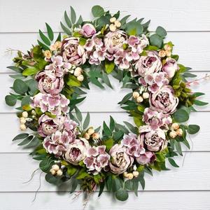 Amazon.com: TechKen Peony Wreath Spring Wreath 24inch for Spring & Summer, for Front Door, Window, Wall, Home and Kitchen : Home & Kitchen