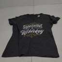 Womens Sunshine and Whiskey Drinking Land Gift Design V-Neck T-Shirt, Large