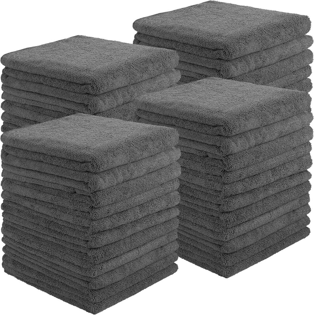 Shimeyao 40 Pack Bleach Proof Towels Microfiber Absorbent Resistant Hair Hand Towels Bulk Quick Dry 16 x 29 Inches for Barber Gym Bath Spa Shaving (Grey)