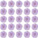 PATIKIL 2" Chiffon Flowers, 30Pcs Fabric Flowers Sewing Appliques Embellishments with Rhinestone Pearl for DIY Crafts Wedding Headbands Party Decoration, Purple