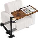 Aothia PRO X-Large Swivel Table for Recliner, Home Office - Rustic Brown