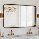 36x40 Inch Black Metal Framed Bathroom Mirror for Wall, HD Tempered Glass, Vanity Mirror for Over Sink, Anti-Rust Aluminum Alloy Mirror, Farmhouse, Horizontally or Vertically Hanging