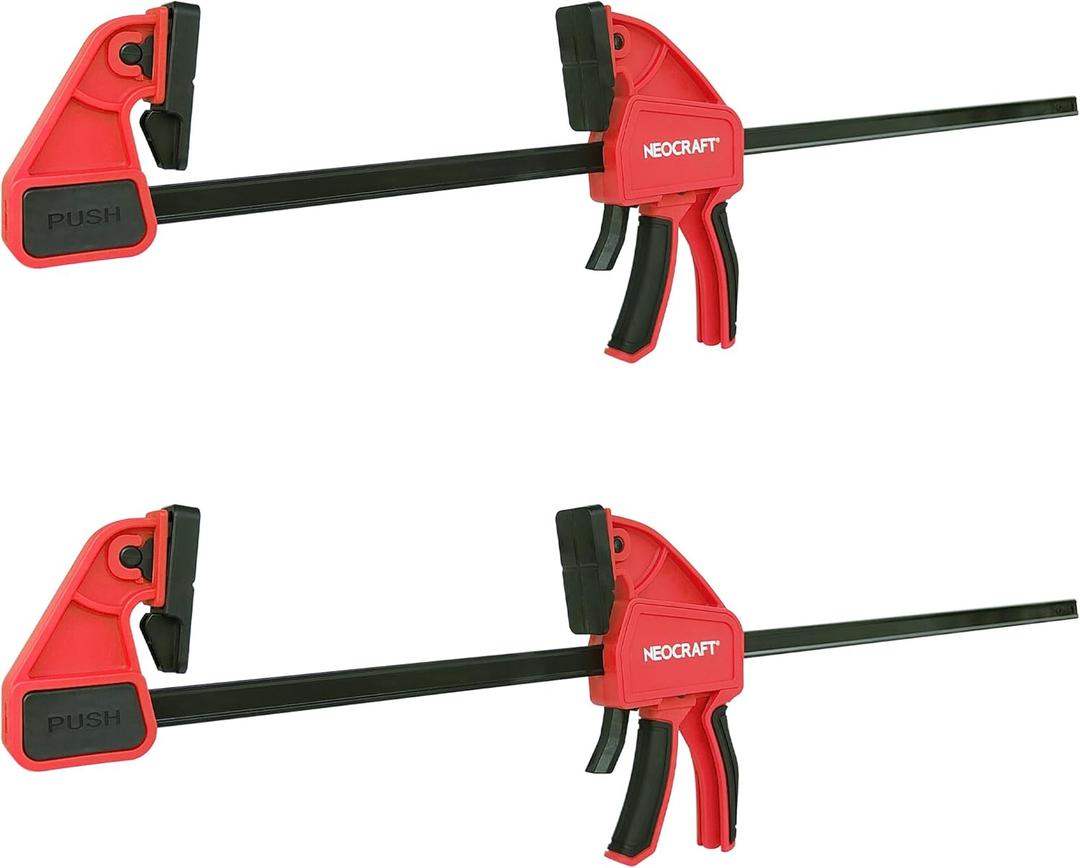 Neocraft 2-Pack Bar Clamps for Woodworking, Universal Swivel Jaw One-Handed Clamp/Spreader, 24 inches Wood Clamps Set, medium-Duty Quick-Change F Clamp with 360 lbs clamping force