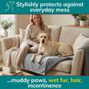 Waterproof Dog Blanket Washable Leakproof Large Dog Blanket for Couch & Sofa, Reversible - Gray Microfiber & Gray Sherpa Fleece, 40x47 Inches.