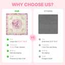 DEVPNR Mahjong Mat for Table with Rules, Noise-Reducing 32.6"x32.6" Mahjong Table Cover, Non-Slip Table Cloth for American Mahjong, Poker, Card, Board & Tile Games, Easy Storage with Travel Bag (Pink)