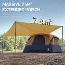EVER ADVANCED Blackout Design 6 Person Camping Tent with 80 sq.ft Massive Vestibule, Large Mesh Screen Room, 81in Tall Expanded Headroom, Blackout Coating, 4000mm Water-Resistant Compact Orange Black