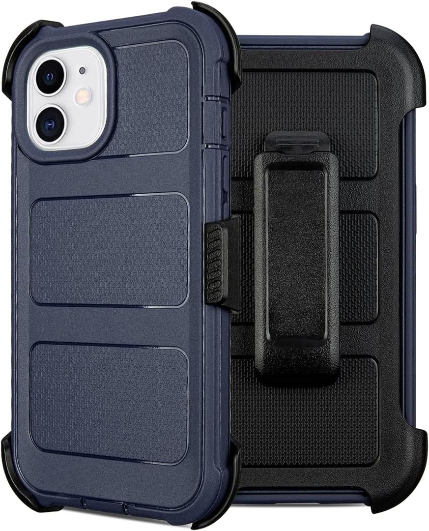 Saiboro for iPhone 12 Belt Clip Case Holster,for iPhone 12 Case with Stand,for iPhone12 Defender Case Anti-Drop,2 Layers of Sturdy for iPhoneCase 12,for Protective iPhone12Case Defender Belt Blue