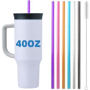 2 x Straws for Owala Insulated Bottle 40oz Tumbler 6x Replacement Straws with Cleaning Brush for Owala 40oz PETG Food Grade