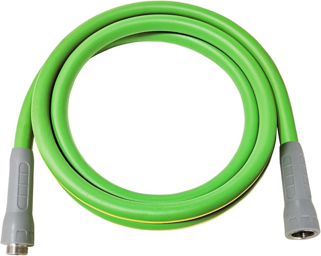 HQMPC Garden Hose 5/8"IDx12' Hose Durable PVC Non Kinking Heavy Water Hose with Brass Hose Fittings (12 FEET) Light Green