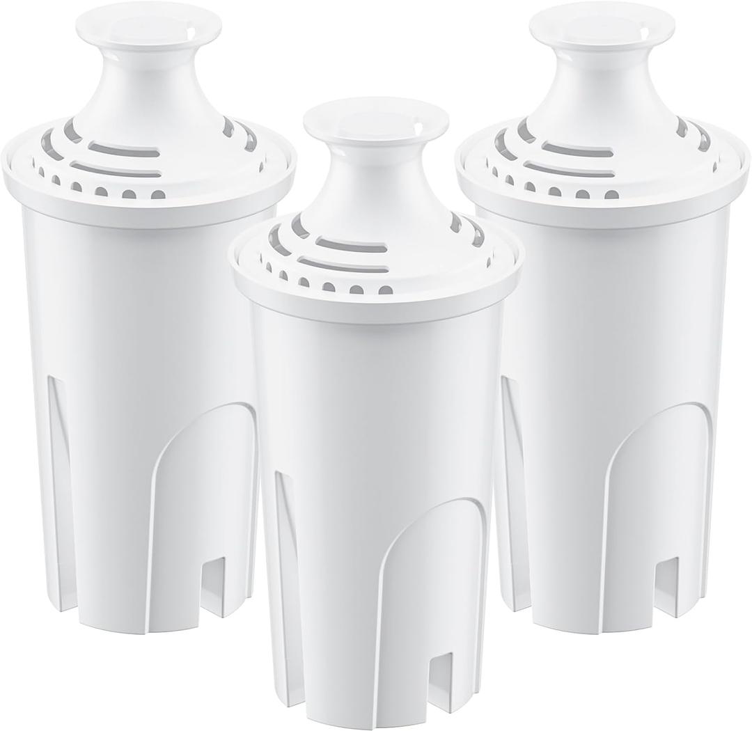Water Filter Replacement for Brita Water Pitchers and Dispensers, Classic 35557, Ob03, Mavea 107007 and More, Reduce Chlorine and Bad Taste, Lasts Two Months or 40 Gallons, Includes 3 Filters
