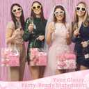 Tioncy 24 Pcs Cherry Blossom Clear PVC Gift Bags with Handle Transparent Sakura Goodie Treat Bags Cherry Blossom Party Favor Return Gift Wrap Tote for Snack Wedding Birthday Supplies, 8 x 8 x 3.15''