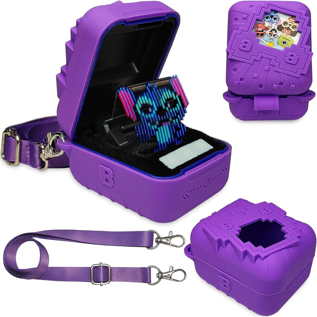 JCHPINE Silicone Cover Case for Bitzee Disney Interactive Digital Pet and Case, Protective Skin Sleeve for Bitzee Disney Virtual Electronic Pets (Purple)