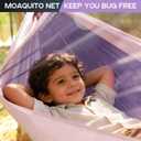 Camping Hammock Mosquito Net, Double & Single Portable Hammocks for Kids Hammocks with 2 Tree Straps, Hammock Tent for Travel Camping, Camping Accessories for Indoor Outdoor Hiking Backpacking, Purple Pink Small