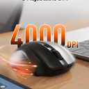 Redragon Wireless Mouse for Laptop, 2.4G Optical Computer Mouse 5-Level 4000DPI, Office Cordless USB Mice, 6 Buttons, 18 Months Battery, Portable for PC, Chromebook, Wins, Mac, Small to Medium Hand