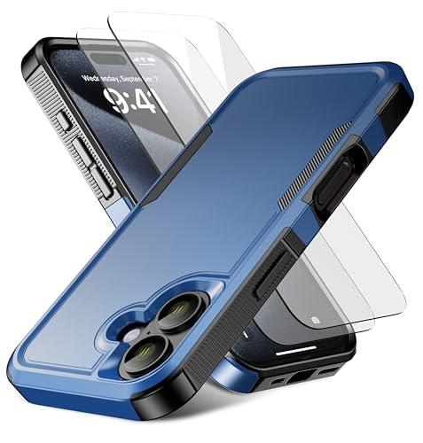 RonShieh for iPhone 16 Case [Shockproof] [Dropproof] [Heavy Duty Protection] [Pocket-Friendly] Slim & Tough Non-Slip Protective Phone Cover for iPhone16 6.1inch, Navy Blue