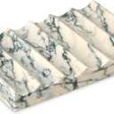 Luxury Marble Soap Dish Tray,Rectangle Stone Marble Soap Tray,Self Draining Soap Holder for Bathroom, Kitchen (Green Texture)