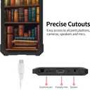 Case for TCL 40XL/TCL 40T /Jitterbug Smart 4 with Tempered Glass Screen Protector,Dual Layer Heavy Duty Shockproof TPU Bumper Raised Corner Protective Phone Case,Vintage Bookshelf