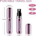 opasyo 4 Pcs Mini Refillable Perfume Portable Atomizer Bottle, 5ml Bottom-Fill Perfume Spray Scent Dispenser, Leak-Proof Travel Pump for Cologne, Aftershave & Purse (Silver/Pink/Blue/Black/)