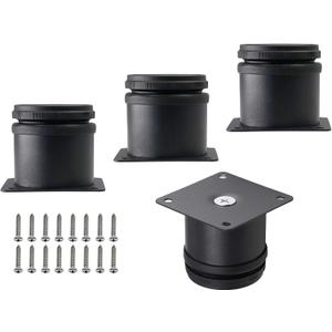 Set of 4 Stainless Steel Furniture Legs 2 Inch, Adjustable Round Cabinet Legs 2" Dia Kitchen Feet, Metal Replacement Legs for Cabinet Sofa Couch Shelves Table (Black)