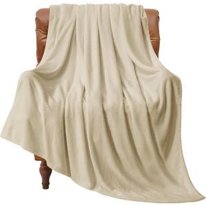 BEDELITE Fleece Blanket Linen Throw Blankets for Couch & Bed, Luxury Plush Cozy Fuzzy Blanket 50" x 60", Super Soft Warm Lightweight Throw Blanket for Travel Camping
