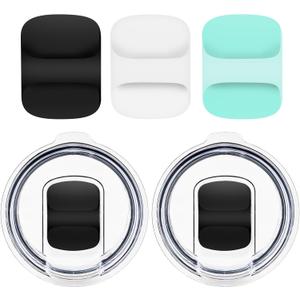20 oz Tumbler Lid for YETI,2 Pack Tumbler Lids & 3 Pack Magnetic Slider, 20 oz Replacement Lid, Magnetic Slider Replacement for Yeti,Magslider Lid,10/24 Oz Mug &10 Oz Lowball,BPA Free