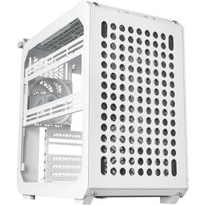 Cooler Master QUBE 500 Flatpack White High Airflow Gaming ATX PC Mid-Tower, Customizable, Tempered Glass, Vertical GPU Mount, 365mm GPU Clearances, USB-C, Carrying Handle, Gem Mini