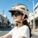 Motorcycle Half Helmet for Adults Men & Women, beige, 20.47in-25.19"