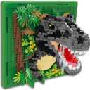 Dinosaur Animal 3D Wall Art Micro Mini Building Blocks Set, Unique Home Wall Decor or Table Display, Ideal Gift Toy for Adults & Teens (1263 PCS)