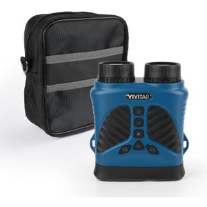 Vivitar - Digital Camera Binocular, 16MP High-Resolution Photos, Full QHD 2.7K Video, Day & Night Use, Compact Design, Soft Rubber Drop-Resistant Red Body, for Sports, Travel & Outdoors (Blue)