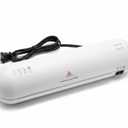 Laminator Machine 9-Inch Portable Thermal Laminater with Hot & Cold Modes, A4 Small Laminating Machine with ABS Jam-Release, 3-Min Warm-Up, 6-in-1 Photo Laminator Kit for Home and Class, White
