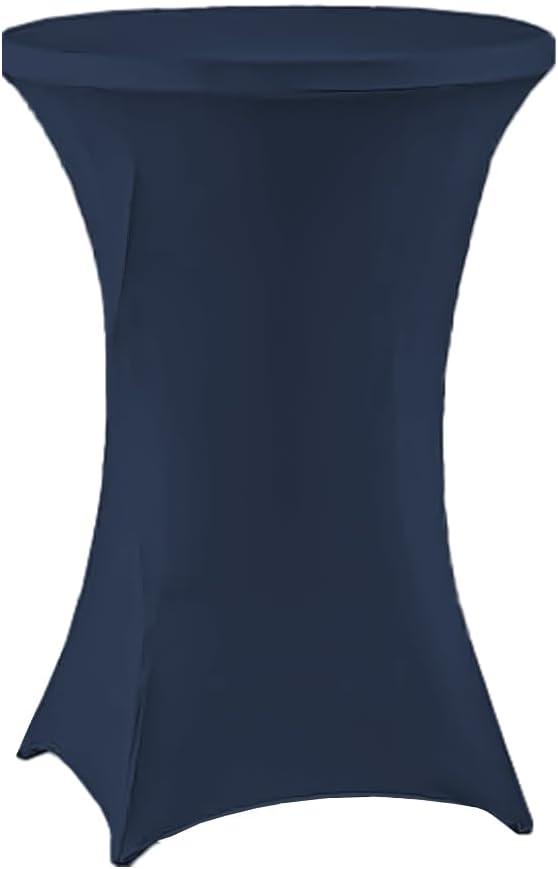 meioro Cocktail Table Covers Navy, 32x43 Inch Highboy Spandex Fitted Tablecloth for Round Tables, Stretch Square Corners High Top Cocktail Table Cover for Party Bar Wedding Birthday Banquet Outdoor