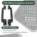 16411 5th Wheel Installation Brackets Compatible with Chevrolet Silverado & GMC Sierra 2500HD 3500HD 2500 3500 HD Excluding Cab & Chassis 2011-2019 Fifth Wheel Trailer Hitch Mounting Brakcet Kit