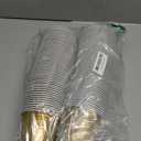 Lounsweer 100 Pcs 16 oz Disposable Party Cups Plastic Heavy Duty Drinking Water Cups for Graduation Baby Shower Wedding BBQ Birthday Picnic Party Supplies(Gold)