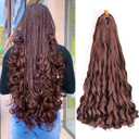 Synthetic French Curl Braiding Hair for Black Women 22 Inch 8 Packs Curly Braiding Hair for Box Braids 75g/Pack Tangle Free Bouncy French Curls Braiding Hair Extensions (22Inch,8 Packs,33#)