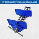 Yost Vises M10WW Rapid Action Woodworking Vise | Quick Release Lever for Quick Adjustments | 10 Inch Jaw Width | Made with Heavy-Duty Cast Iron | Blue