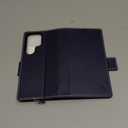 SHIELDON Case for Galaxy S25 Ultra 6.9", Genuine Leather Wallet Flip Book RFID Blocking Card Holder Kickstand Shock Absorbing Protective Case Compatible with Galaxy S25 Ultra - Retro Dark Blue