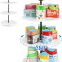 Pod Holder for Ninja Thirsti Pods, 360Rotating 15-Flavor Storage Holder for Ninja Thirsty Drink System Pod Organizer for Ninja Thirsty Flavor Pods,Water Flavoring White