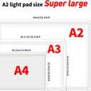 TOHETO A2 Light Pad 25.2''x18.4'', Large Magnetic LED Light Board for Diamond Painting, 3-Color Modes Light Box for Tracing, 6-Level & Stepless Dimmerable Diamond Art Light Table for Drawing,Sketching