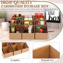 30 Pcs Cardboard Storage Parts Bins Open Top Corrugated Cardboard Storage Boxes Organizer Parts Bins for Shelves, Garages, Offices, Stores (12 x 4 x 4.5 Inch,Natural)