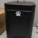Dog Poop Trash Can Outside, 5L/1.3Gal Metal Dog Waste Trash Can with Lid, Foot Pedal, Pet Waste Container with 40 Bags, Poop Bucket with Lid Soft Close for Pet, Black