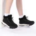 NEOTO Snow Boots for Womens Lightweight Insulated Faux Fur Winter Ankle Booties Ladies Comfortable Outdoor Shoes (9, Black)