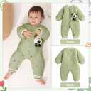 JiAmy Baby Snowsuit Infant Printed Winter Onesie Baby Button Thin Fall Winter Outfits Romper 3-12months (Green)