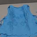 Embroidery Flower Tank Tops for Women Y2K Sleeveless Square Neck Tie Up Cropped Vest Summer Chic Going Out Blouse, Size M