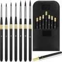 Gilprop 7 Pcs Travel Watercolor Brushes, Professional Travel Artist Painting Brushes, Detachable Portable Travel Watercolor Set for Watercolor Acrylics Ink Gouache Painting