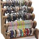 5-Tier Wooden Bracelet Holder – Portable Jewelry Display Stand for 120-150 Bangles & Scrunchies – for Vendors, Retail Stores, Craft Shows & Home Storage (vintage)