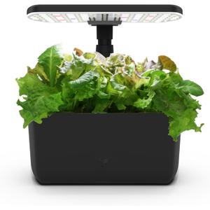 AeroGarden Harvest Lite in Black, Soil-Free Indoor Hydroponic Garden with LED Grow Light for Year-Round Gardening of up to 6 Herbs and Vegetables