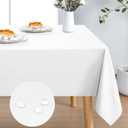 DWCN Rectangle Tablecloth - 54 x 80 Inch - Waterproof Stain and Wrinkle Resistant Washable Table Cloth, Decorative Fabric Table Cover for Kitchen Dining Room Party and Outdoor Use, White