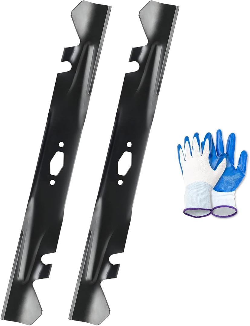 742P05177A-X Mulching Mower Blades Compatible With Cub Cad et 42" Decks XT1-LT42 XT2-LT42, 490-110-C202 lawn Mower Blade Fit for Crafts man T2200, Replace 742-05177A-X 490-110-Y202, 2 Pack With Gloves