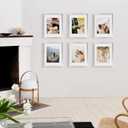 Upsimples 8x10 Picture Frame Set of 5, Display Pictures 5x7 with Mat or 8 x 10 Withou, Wall Gallery Photo Frames, Silver